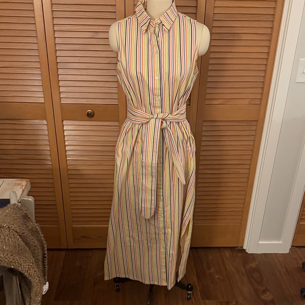 Pomander Place Striped Sleeveless Midi Dress